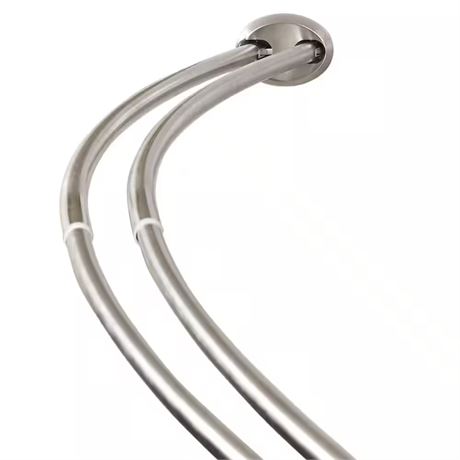 Tringle de douche double courbée 72 po inox haut de gamme