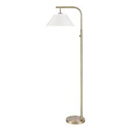 Lampadaire à bras plongeant ton laiton