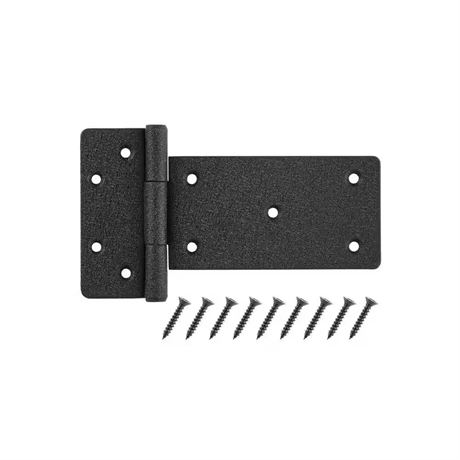 Charnière en T pour portail robuste 6 po noire antirouille