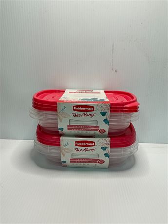6 Contenants Rubbermaid TakeAlongs rectangulaires 950 ml (4 t), rose