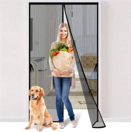 Moustiquaire magnétique - porte 30 x 80 po, moustiquaire 32 x 82 po