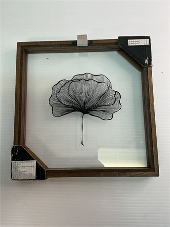 Cadre 10 x 10 fleur noir