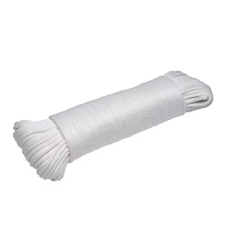 Corde à linge polyester tressée 1/4 po x 200 pi blanche
