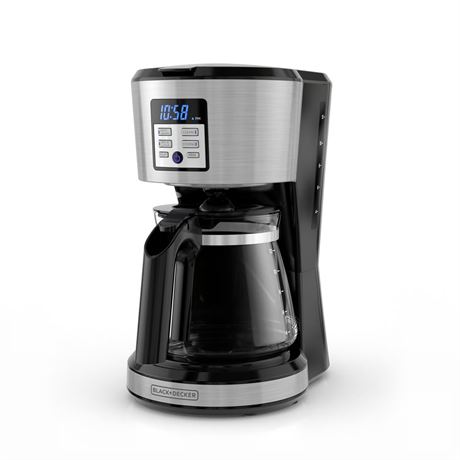 Cafetière Black+Decker Vortex 12 tasses noir/argent