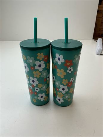 Gobelets floraux isolés 24 oz – lot de 2