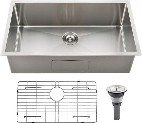 Évier de cuisine sous-comptoir Jshozzy 32 x 18 po inox