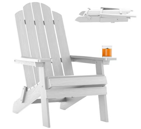Chaise Adirondack WINSOON cadre plastique blanche stationnaire