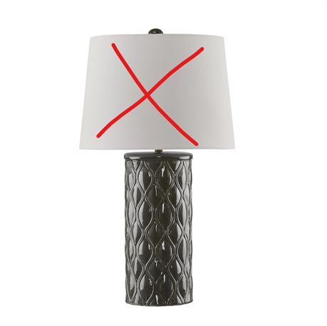 SANS ABAT-JOUR - Lampe de table en céramique gravée Allison