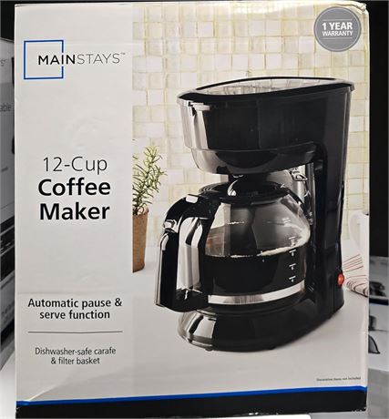 Cafetière Mainstays 12 tasses noire