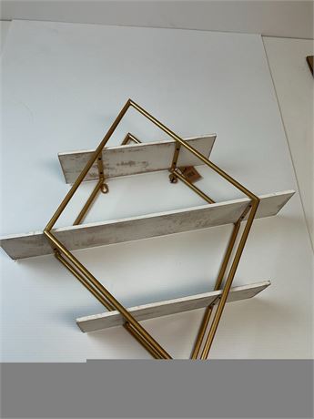 Étagère murale diamant bois et fer 5,1 x 23,5 x 24 po