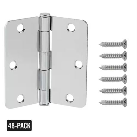 Pq 48 - charnières porte chrome sans grincement 3-1/2 x 1/4 po rayon