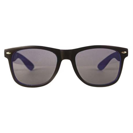 Lunettes de soleil rétro noir et bleu