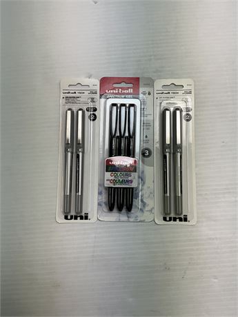 Lot 2x2 stylos Uniball Vision + 3 gels Uniball Spectrum