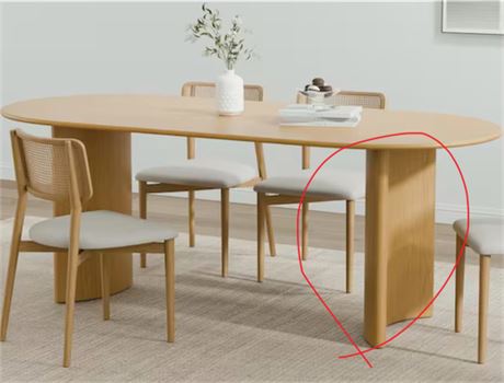 PATTES POUR Table salle à manger ovale bois