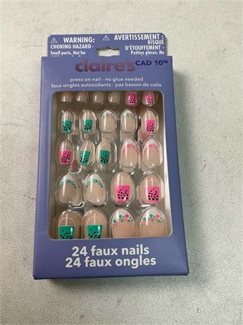 Faux ongles acryliques pour enfants – ensemble de 24