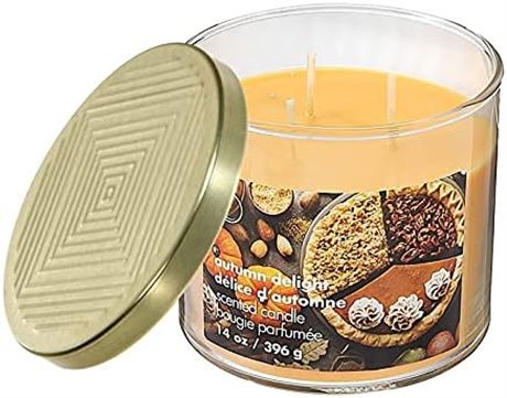 Bougie Autumn Delight 14 oz – 3 mèches avec couvercle