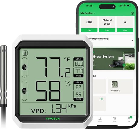 VIVOSUN AeroLab THB1S Hygromètre Bluetooth VPD