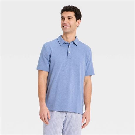 M - Polo Comfort Wear hommes Goodfellow & Co bleu chiné