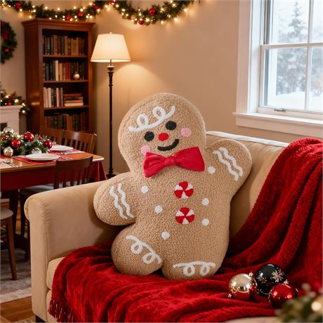 Coussin Noël bonhomme pain d'épice