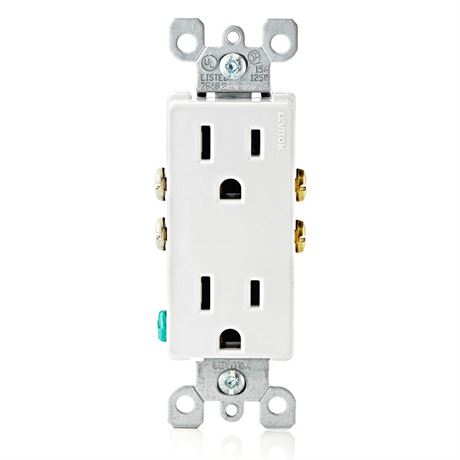 LOT DE 2 - Prise double Decora Leviton 15 A 125 V résidentielle