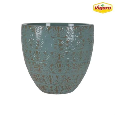 Jardinière déco Aurelia grande résine HD jadéite vert pantina 15,1 po