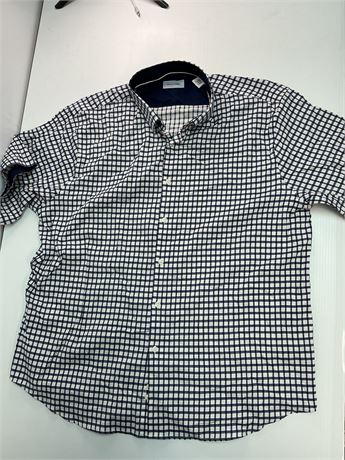 Chemise homme carreaux bleu marin blanc taille XXL