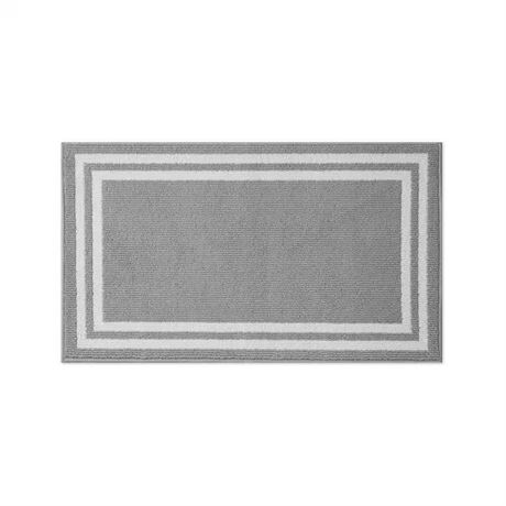 Tapis touffeté lavable antidérapant gris clair/ivoire 2 x 4 pi