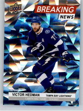 Carte 2024-25 Upper Deck Series 1 Breaking News #BN-21 Victor Hedman Tampa Bay