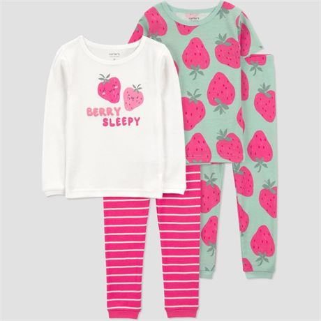 Carter's 3T tout-petites filles 4 pcs pyjama ajusté coton fraises