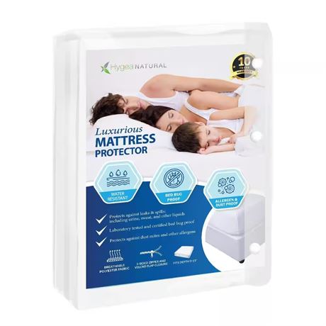 Protège-matelas anti-punaises Queen fermeture éclair