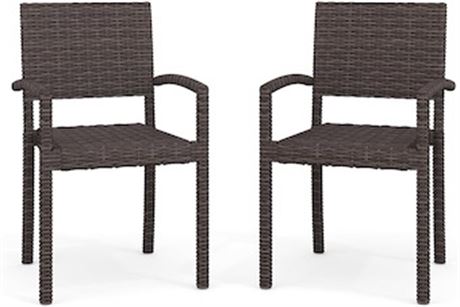 Ens. 2 - Chaises patio empilables Martha Stewart Bedford int/ext rotin