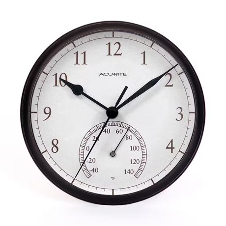 Horloge murale noire avec thermomètre