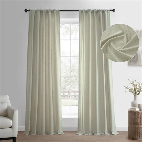 2 PANNEAUX - Rideaux faux lin 96 po