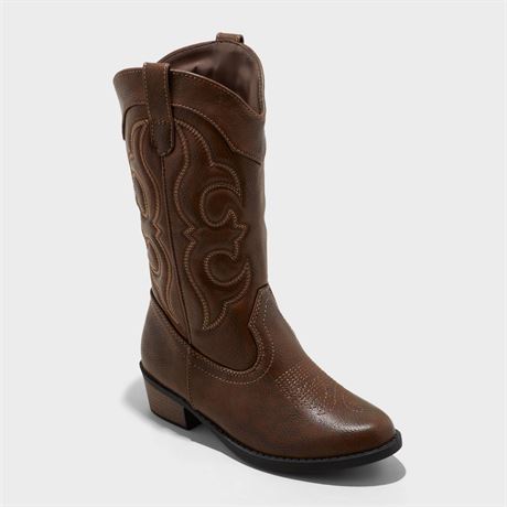 Bottes western Montana enfants Cat & Jack brun 5 mi-mollet zip