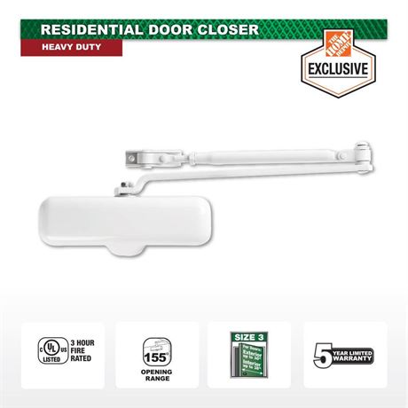 Ferme-porte résidentiel blanc robuste