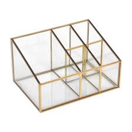 Hometrends — Organisateur de vanité en verre et laiton