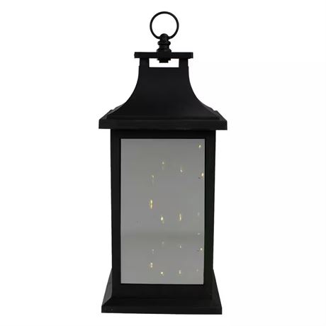 Lanterne DEL à pile 12 po noire lumière vacillante