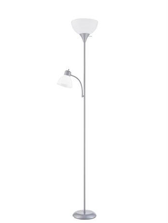 Lampadaire combo Mainstays 72 po argent avec liseuse design moderne