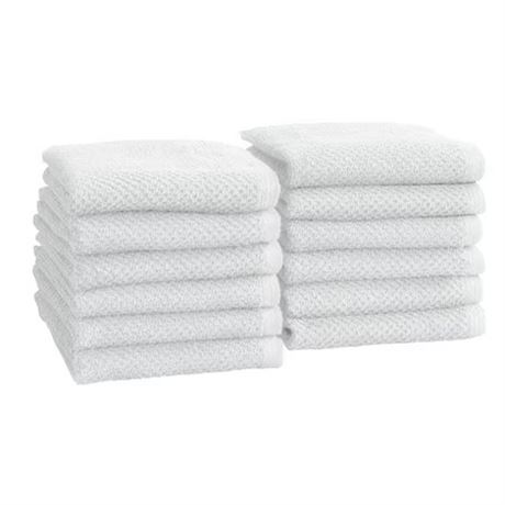 Ens. 12 débarbouillettes texturées Great Bay Home 13 x 13 po blanc