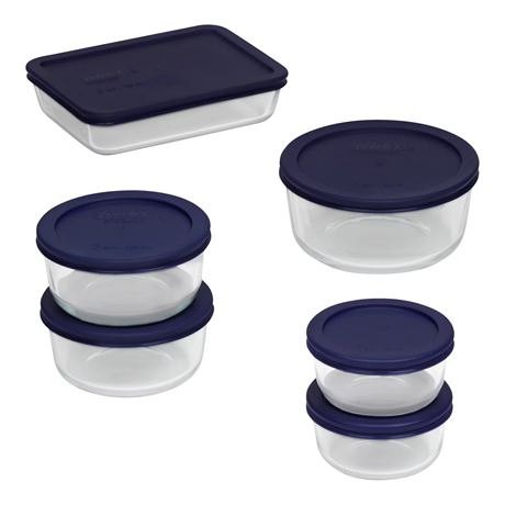 VOIR PHOTOS - Ens. 12 pcs - contenants en verre Pyrex Storage Plus