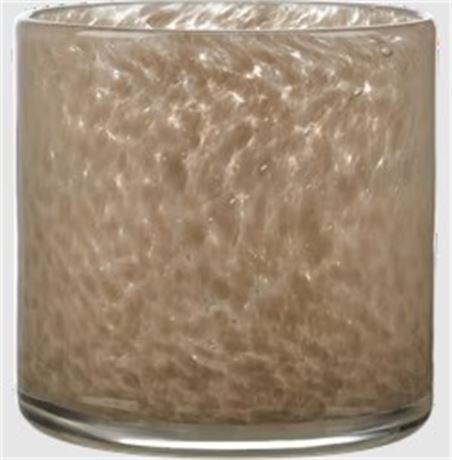 Contenant bougie parfumée Bouclair verre soufflé artisanal moucheté