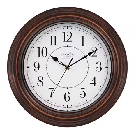 Horloge murale analogique quartz Evelyn 12 po silencieuse brune