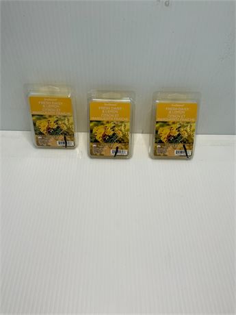 Lot de 3 cubes de cire parfumés marguerite fraîche et citron