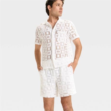 XXL - Chemise tissée manches courtes Resort Original Use hommes blanc