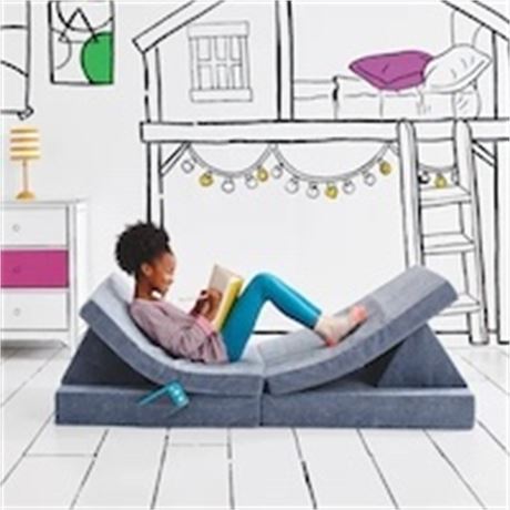 VOIR PHOTOS -Canapé de jeu Yourigami pliant convertible enfants 31 po lagon bleu