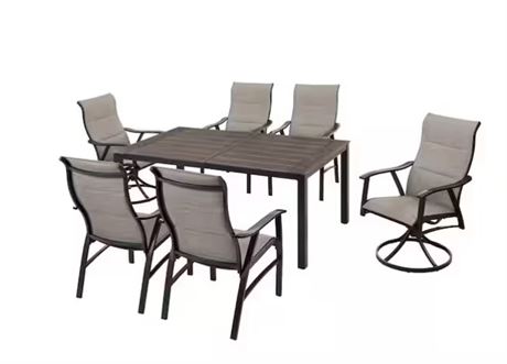 DÉJÀ MONTÉ - Ens. salle à manger ext. Felton Falls 7 pcs sling rembourré