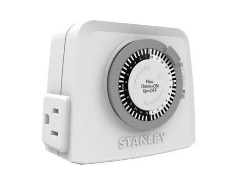 Minuterie mécanique intérieure Stanley TimeIt double 2 prises mise terre