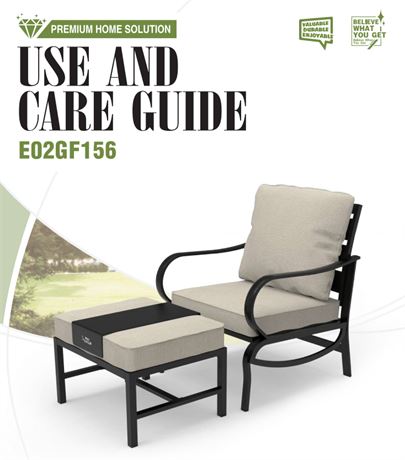 Chaise patio acier avec pouf Premium Home Solution