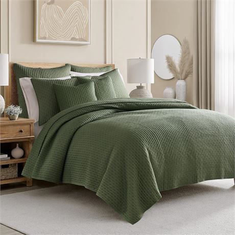 Ens. (3) courtepointe réversible Levtex Home Cross Stitch Double/Queen 88 x 92