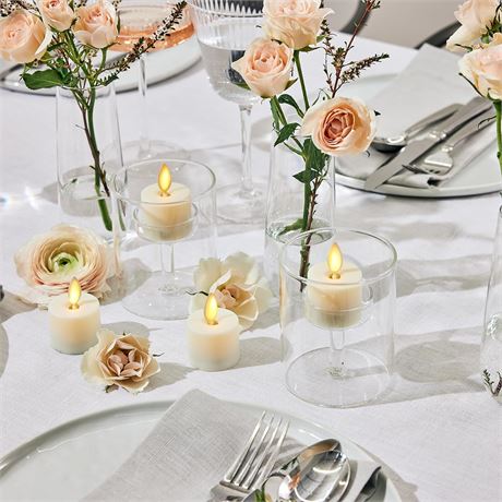 Bougies chauffe-plat Luminara ivoire perlé – DEL effet flamme